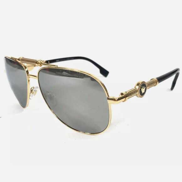 Sale! Versace Polarized Mirror Silver Sunglasses Italy main image 2
